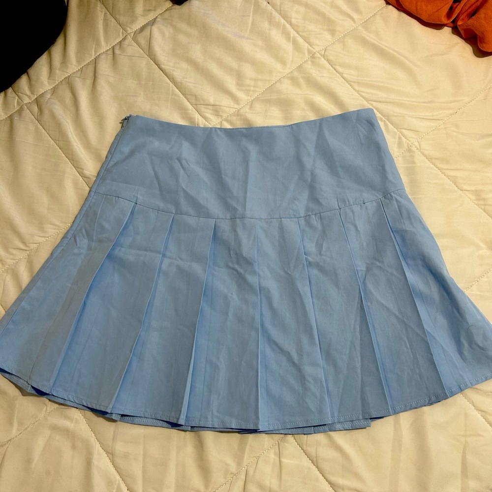 blue mini skirt